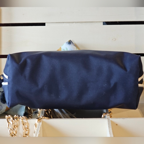 Christian Dior Navy Blue Clutch w/Crossbody Chain, Tassel, & Twilly Added - Picture 5 of 16